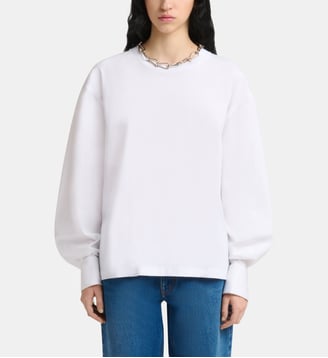 T-shirt à manche longues droit en coton manches chemises - Marni - White