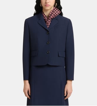 Manteau droit en laine mélangée - Marni - Blue
