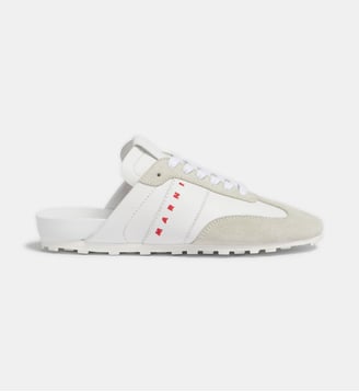 Baskets basses Softy Soccer en cuir talon ouvert - Marni - Blanc