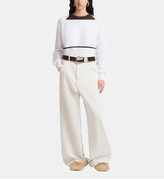 Jean large en denim - Marni - White