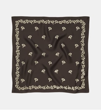 Foulard en soie motif floral - Marni - Brown