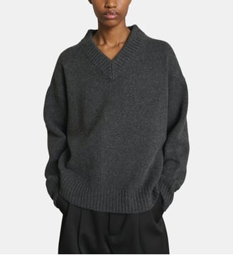 Pull col V Julie - Soeur - Gris anthracite