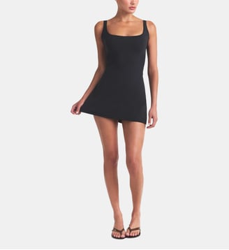 Robe courte ajustée col carré - Skims - Noir