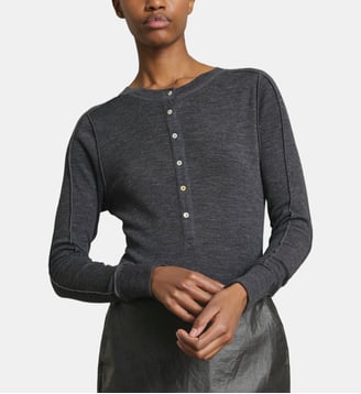 T-shirt en laine Laos - Soeur - Gris anthracite