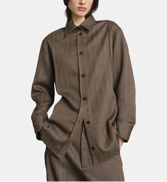 Chemise Lisbonne en laine - Soeur - Marron