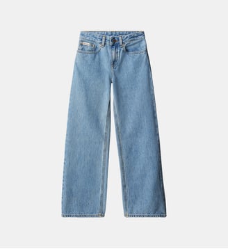 Jean évasé coton taille haute - Calvin Klein - Bleu