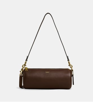 Sac à main long barrel cuir  - Coach - Maple