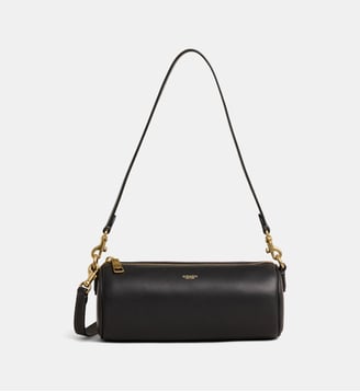 Sac à main long barrel cuir - Coach - Noir