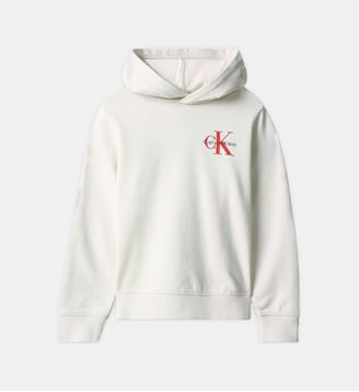 Sweat-shirt à capuche monogramme - Calvin Klein - Écru