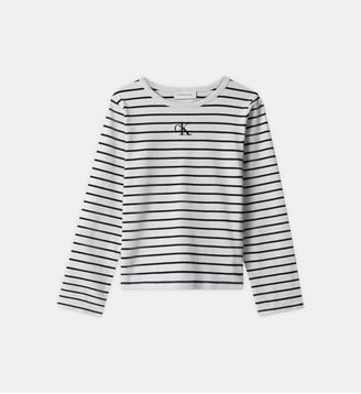 T-shirt manches longues - Calvin Klein - Écru et noir