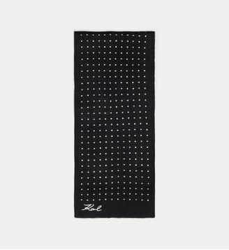 Écharpe longue K/ Signature strass - Karl Lagerfeld - Noir