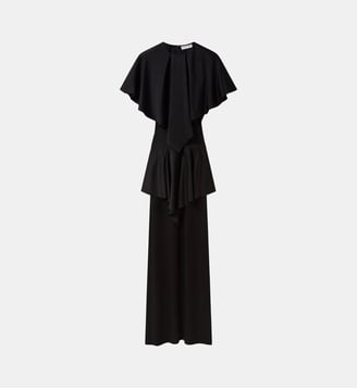 Robe longue Lace-Trimmed Cape - Stella McCartney - Black