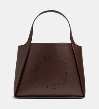 Sac cabas Logo Circle embossé  - Stella McCartney - Marron chocolat