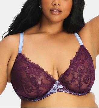 Soutien-gorge emboîtant Satin Secrets Lace Plunge - Savage x Fenty - Violet