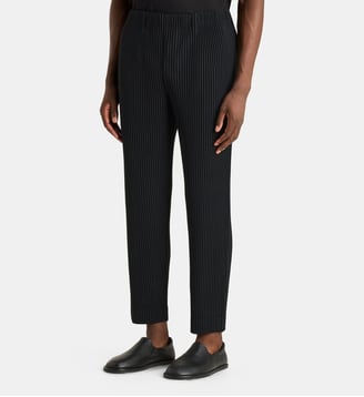 Pantalon tapered plissé - HOMME PLISSÉ ISSEY MIYAKE - Noir