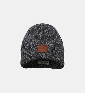Bonnet en coton recyclé et laine de yak - Guess Jeans - Noir chiné