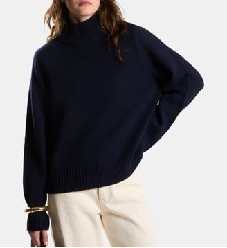 Pull Megane en laine à col roulé - Petite Mendigote - Marine