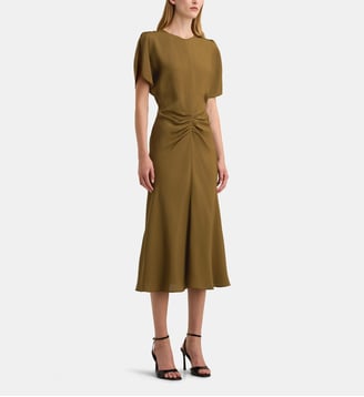 Robe midi Bela effet canvas - Victoria Beckham - Ambre doré
