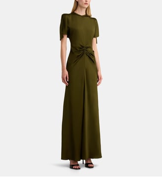 Robe longue Isabella satinée  - Victoria Beckham - Vert olive
