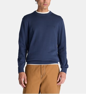 Pull droit en coton signature - Timberland - Bleu marine