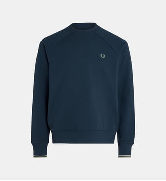 Sweat raglan coton  - Fred Perry - Bleu marine