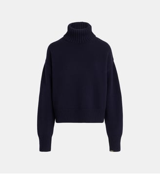 Pull col roulé crop Xtra n° 434 - Extreme Cashmere - Navy