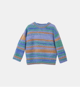 Pull en laine vierge à col rond - IL GUFO - Bleu poudreux