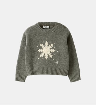 Pull en laine flocon de neige - IL GUFO - Gris asphalte
