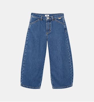 Jean droit en coton - IL GUFO - Navy blue
