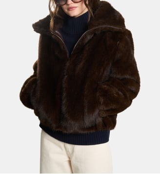 Manteau Owen à col cheminée - Petite Mendigote - Marron