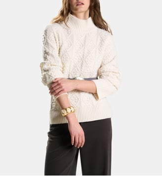 Pull Megane maille torsadée - Petite Mendigote - Écru
