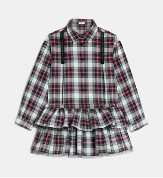 Ensemble blouse et jupe à volants tartan - IL GUFO - Tartan