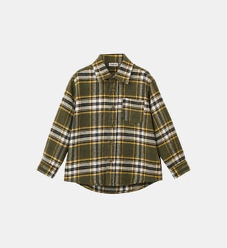 Chemise en flanelle à manches longues - IL GUFO - Vert