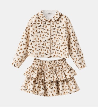 Ensemble chemise et jupe à volants - IL GUFO - Beige