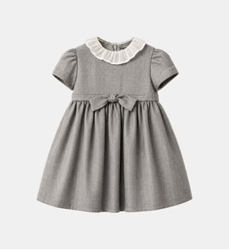 Robe habillée à nœud - IL GUFO - Gris clair