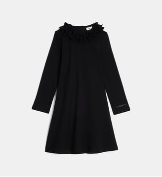 Robe Light Neo à col volanté - IL GUFO - Noir