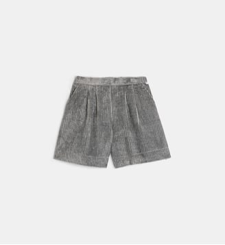 Short droit en velours - IL GUFO - Gris métallisé