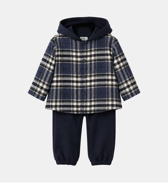 Ensemble veste à capuche et pantalon en molleton - IL GUFO - Bleu marine