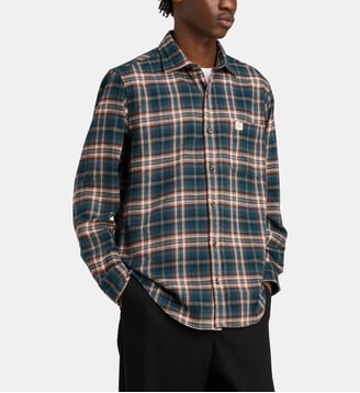 Chemise en flanelle tartan coton - Serge Blanco - Bleu