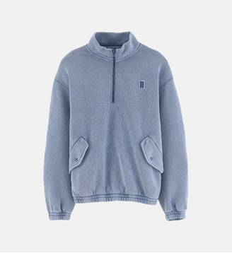 Sweat-shirt demi-zip Fabrilo - Bellerose - Bleu gris