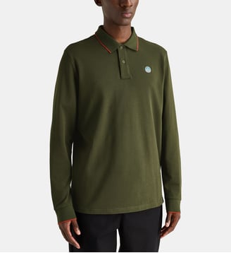 Polo droit en coton piqué  - North Sails - Forest night green