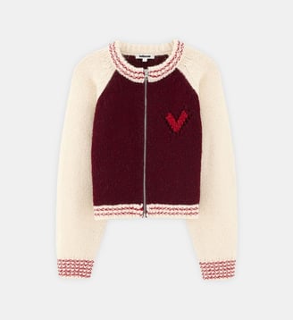 Gilet zippé Detik - Bellerose - Ecru et bordeaux