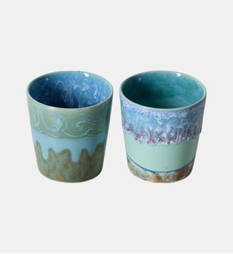 Ensemble de 2 mugs à café Van Gogh Autoportrait - Hkliving - Bleu