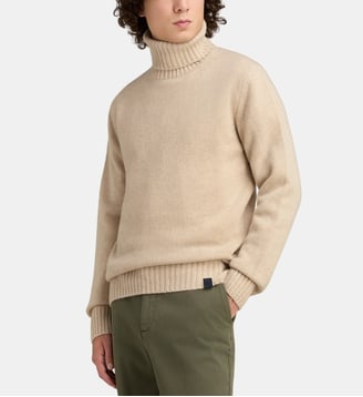Pull col roulé en laine mélangée - North Sails - Beige moyen