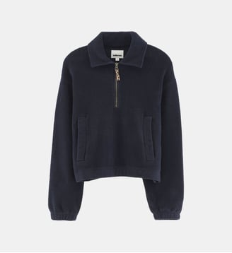 Sweat Polaire Demi-Zip Mazzy - Bellerose - Bleu marine