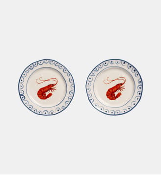 Ensemble de 2 assiettes Crevette - &Klevering - Blanc