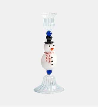 Bougeoir Bonhomme de Neige Joyeux - &Klevering - Blanc