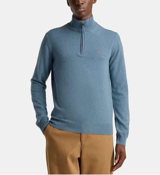 Pull col camionneur signature laine - Gant - Bleu horizon