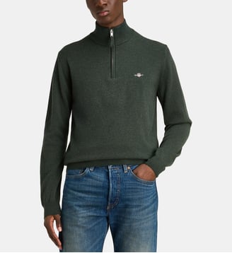 Pull col camionneur signature laine - Gant - Vert foncé