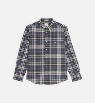 Chemise droite en popeline de coton - Gant - Bleu foncé